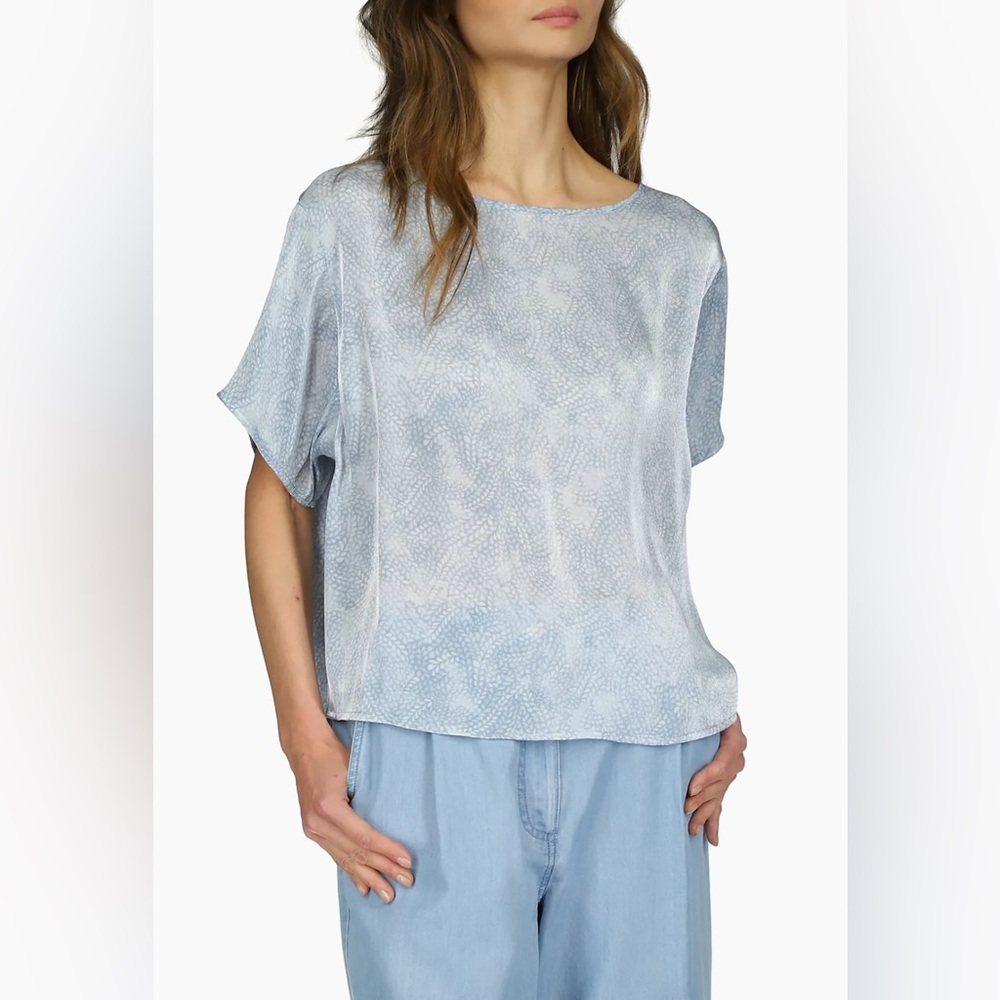 Michael Kors Petite Petal-Print Short-Sleeve Top